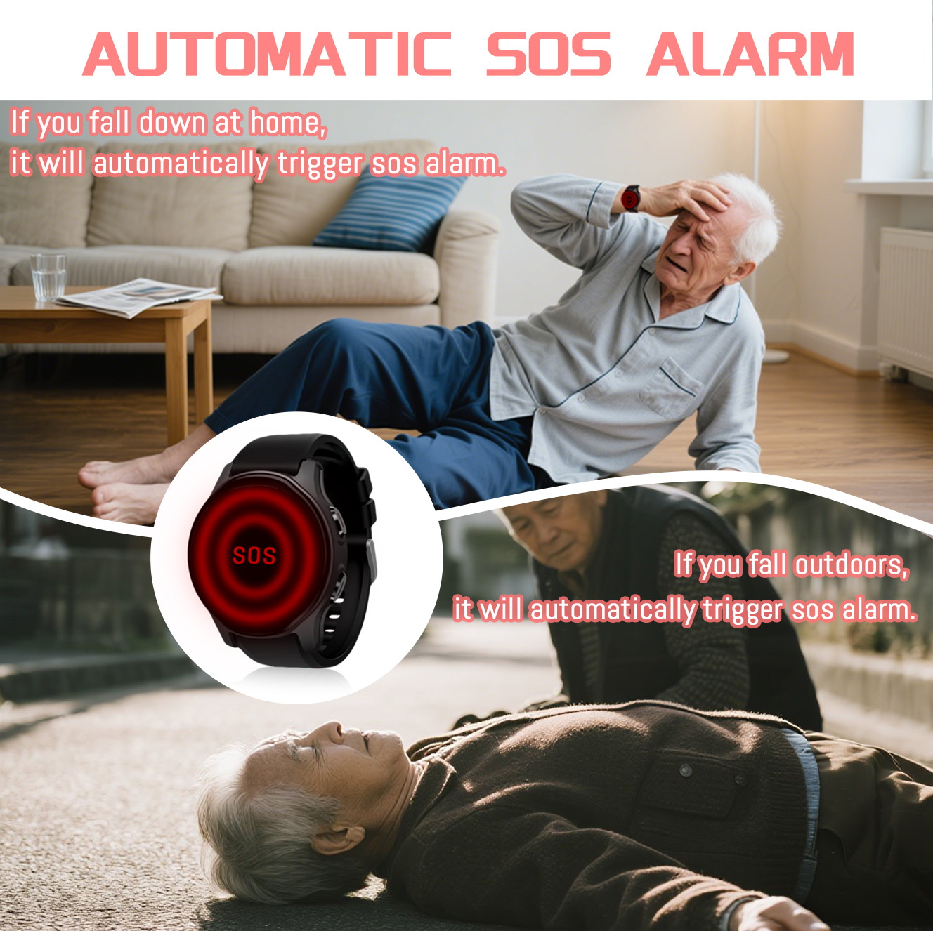 Nuevo reloj inteligente con GP - Fall Detection Watch reseña y precio